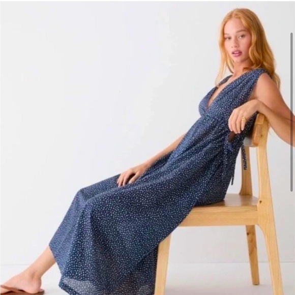 J. Crew Side-Tie Beach Dress in Dot - Picture 2 of 7